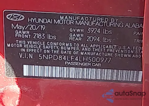 2020 Hyundai Elantra Sel from USA, damaged, VIN 5NPD84LF4LH500977